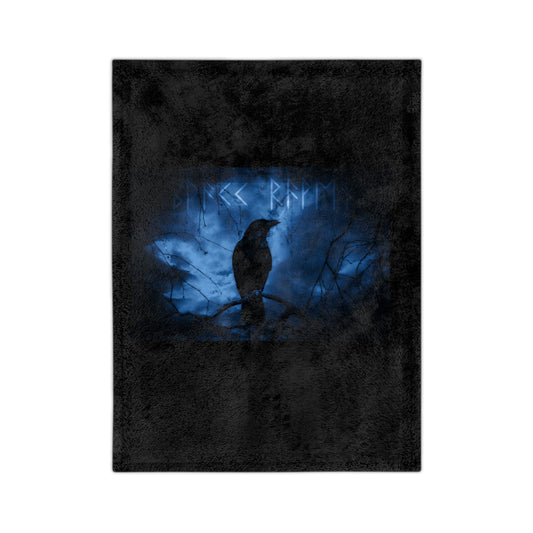 Black Crow Velveteen Microfiber Blanket