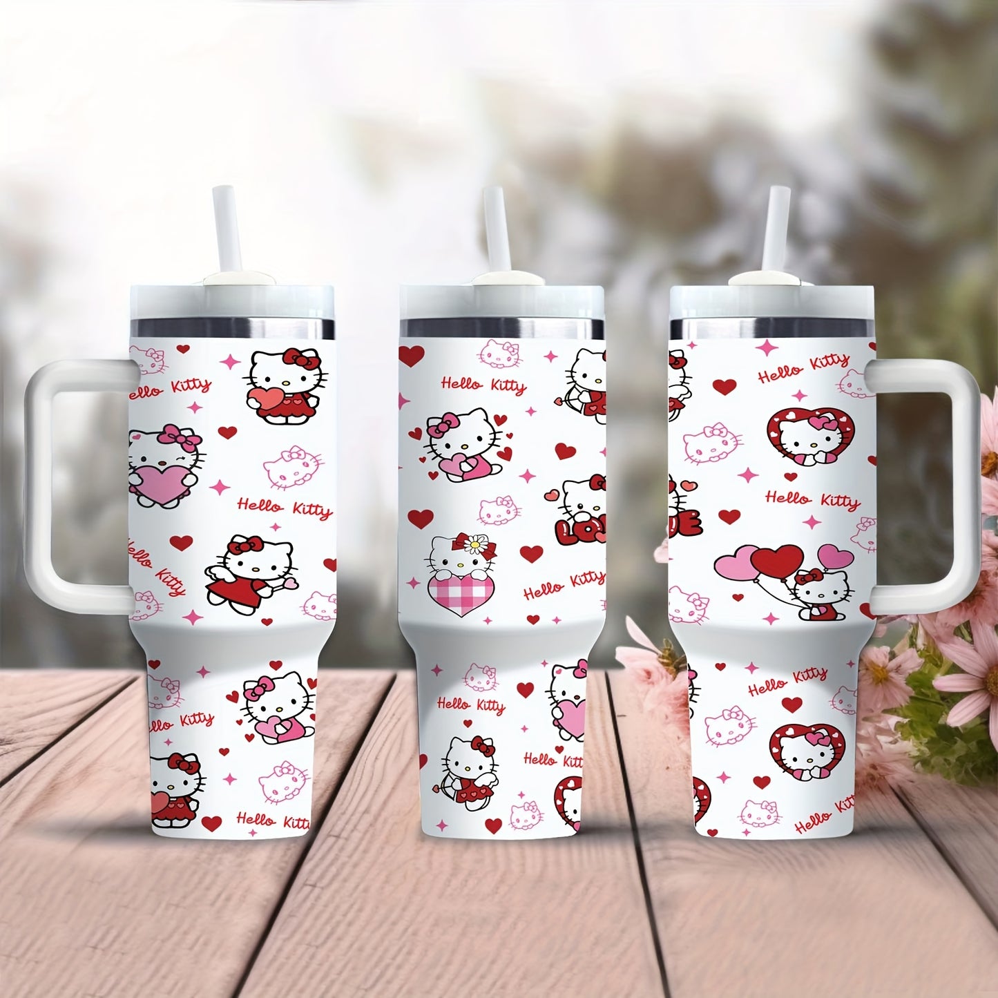 "Stay Hydrated in Style with Our 40oz Hello Kitty Thermal Tumbler - Perfect for Hot or Cold Drinks! 🌟"