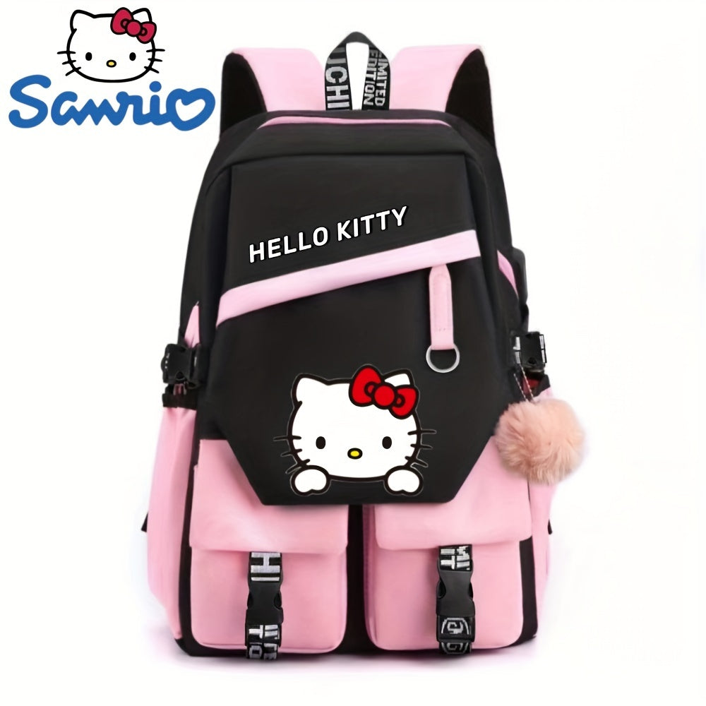 Hurry Get Your Trending Hello Kitty Backpack Now While Supplies Last ! NOT ONLY IS THIS BACKPACK STYLISH BUT IT IS ESSENTIAL WHEN CARRYING YOUR MANY ITEMS BACK AND FORTH TO CLASS !!!