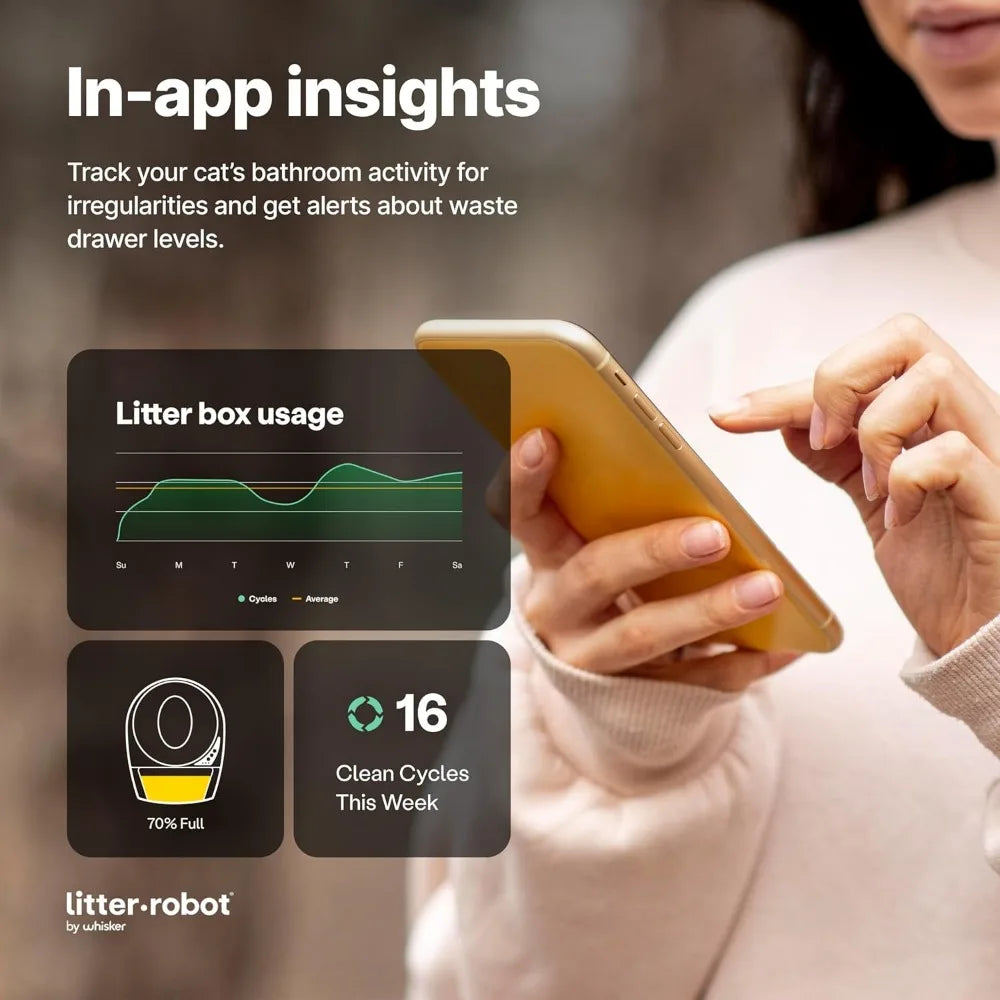 Litter-Robot Connect & Ramp by Whisker Grey Automatic Self-Cleaning Cat Litter Box 
With App SAVES TIME SO YOU CAN SPEND MORE TIME WITH YOUR PET