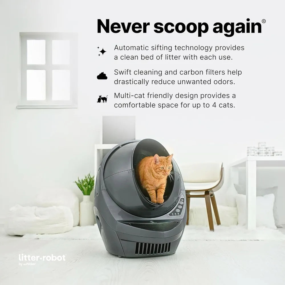 Litter-Robot Connect & Ramp by Whisker Grey Automatic Self-Cleaning Cat Litter Box 
With App SAVES TIME SO YOU CAN SPEND MORE TIME WITH YOUR PET