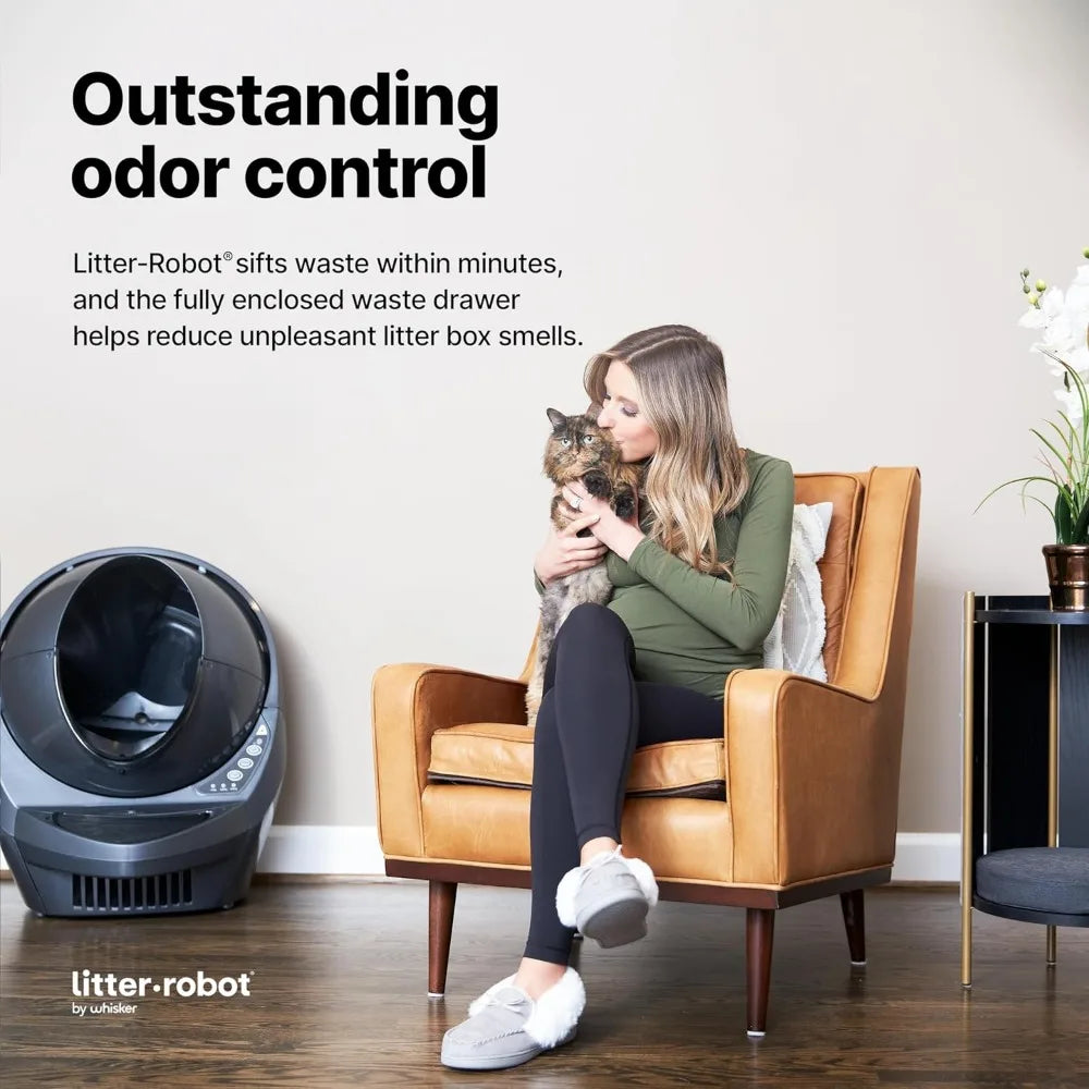 Litter-Robot Connect & Ramp by Whisker Grey Automatic Self-Cleaning Cat Litter Box 
With App SAVES TIME SO YOU CAN SPEND MORE TIME WITH YOUR PET