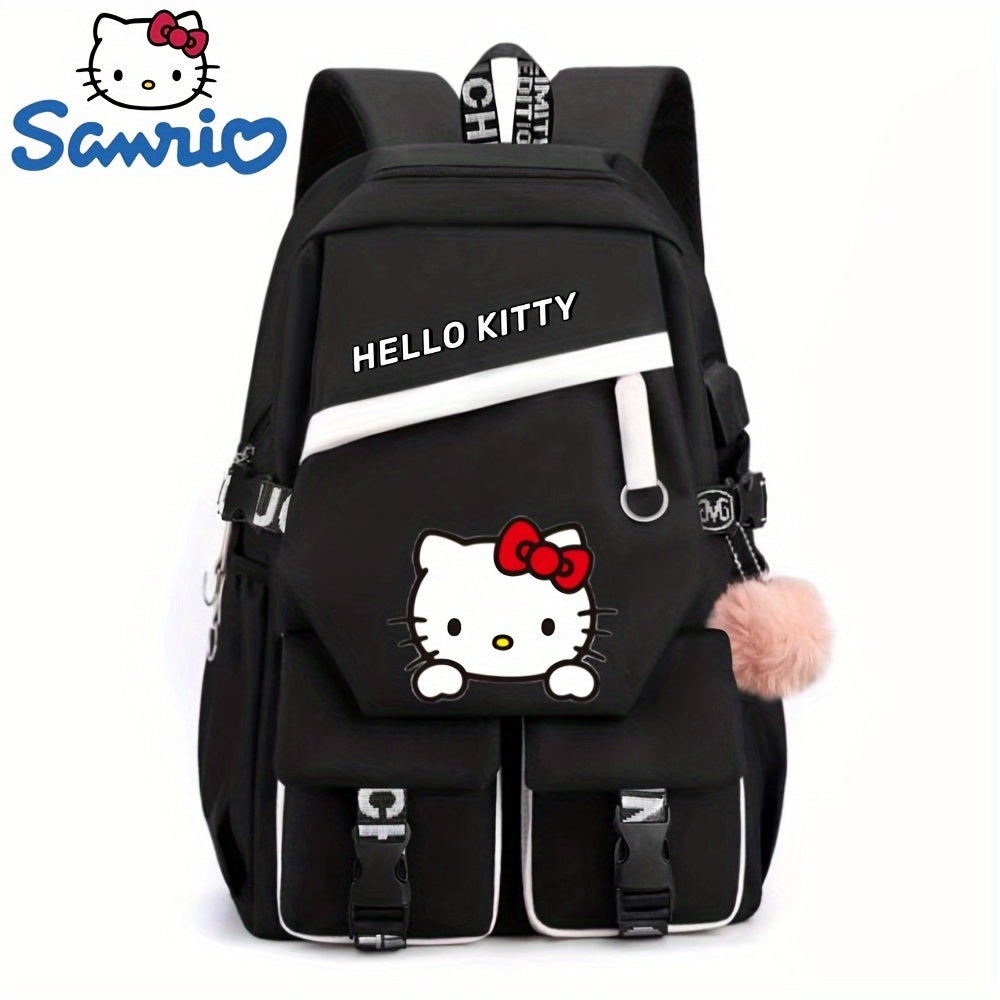 Hurry Get Your Trending Hello Kitty Backpack Now While Supplies Last ! NOT ONLY IS THIS BACKPACK STYLISH BUT IT IS ESSENTIAL WHEN CARRYING YOUR MANY ITEMS BACK AND FORTH TO CLASS !!!